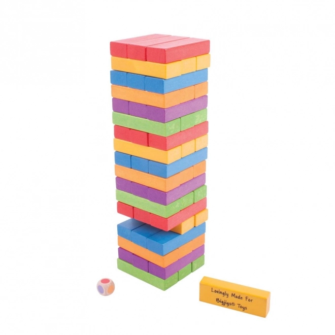 Colorful Wooden Jenga by Bigjigs Toys