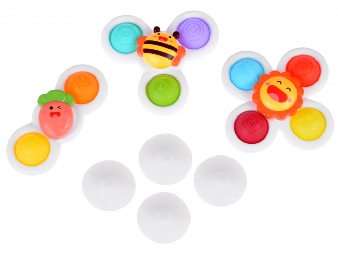 Sensory Fidget Spinner with Suction - Set of 3