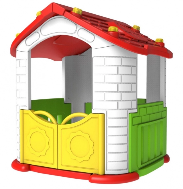 Large Children's Garden House 5 in 1 + Slide + Basketball Hoop + Garden + Table + 2 Chairs Red Roof