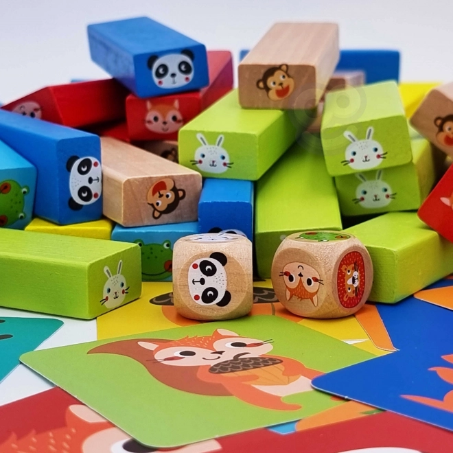 Wooden Game Jenga Animals TOOKY TOY