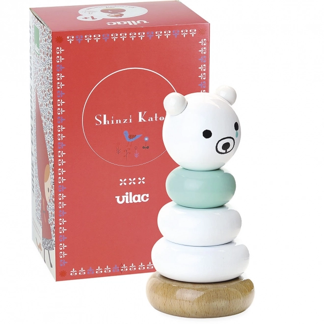 Vilac wooden stacking tower sad bear