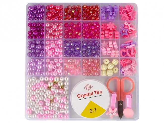 Jewelry Making Bead Set with Pink Charms