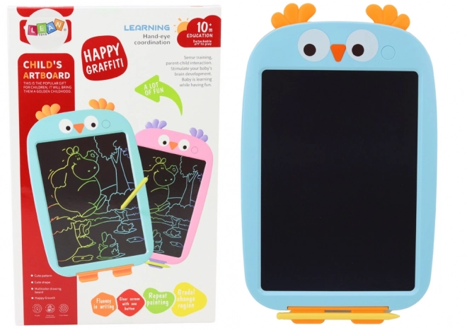 Children's Blue Drawing Tablet with Bird Stylus