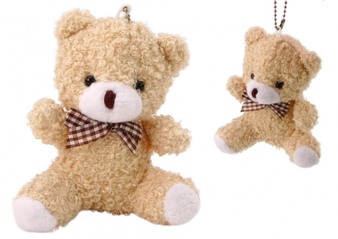 Cream Plush Teddy Keychain 10cm