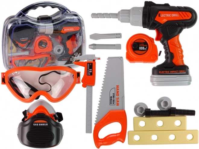 Kids Tool Set with Drill and Safety Glasses