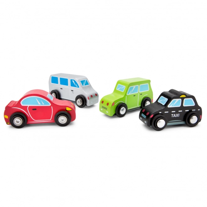 Set of Wooden Mini Cars - 4 Pieces