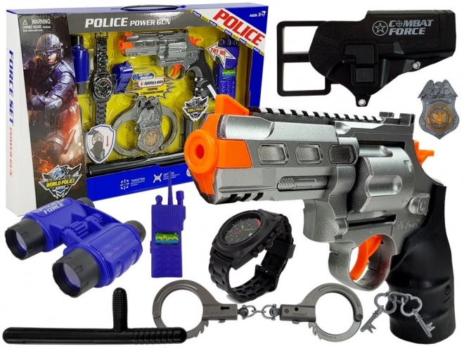 Police Playset with Handcuffs, Whistle, Watch & Badge