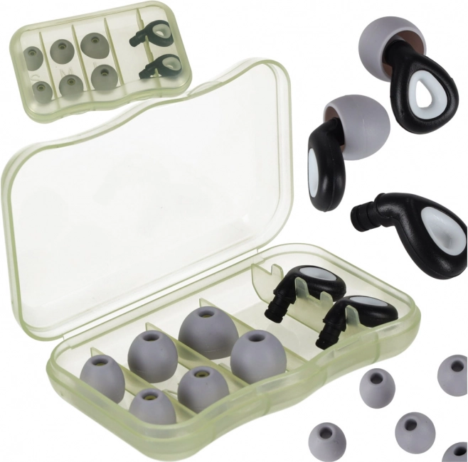 Silicone earplugs with noise reduction, set of 3 sizes