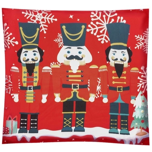 Decorative Holiday Pillow Cover with Nutcracker Design