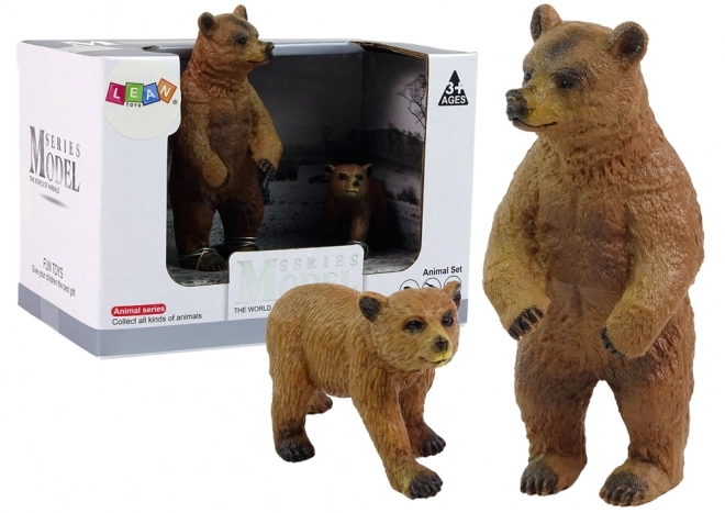 Set of Brown Bear Figures with Cub