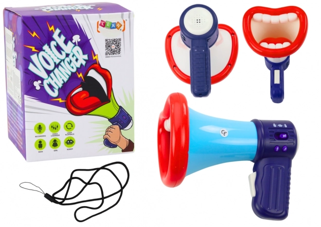 Voice Changer Megaphone with Recording and Three Voice Modes - Blue