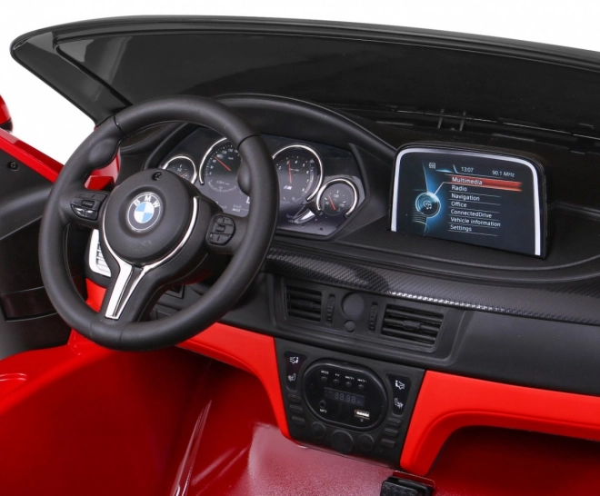 BMW X6M XXL pro 2 děti Červený lak + dálkové ovládání + eko kůže + bezpečnostní pásy + pomalý rozjezd + MP3 + LED