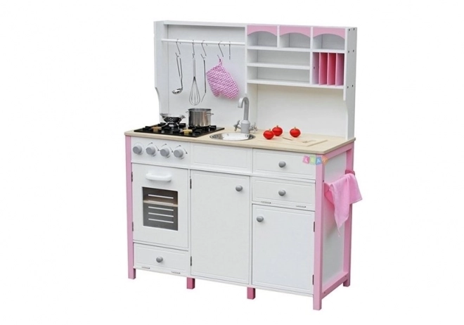 Wooden Play Kitchen with Oven and Accessories