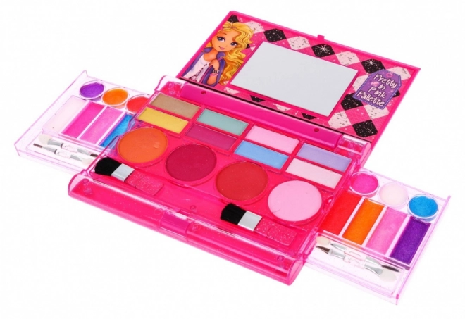 Makeup Set Pink Palette for Kids 5+ Colorful Cosmetics with Accessories