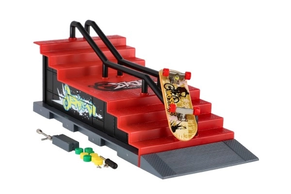 Fingerboard gördeszka rámpával játékszett