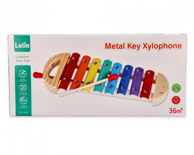 Metal Xylophone in Wooden Frame