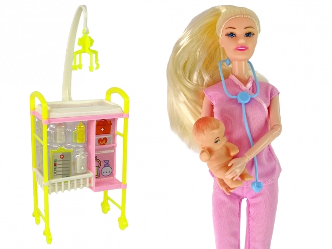 Doctor Doll with Long Hair and Accessories