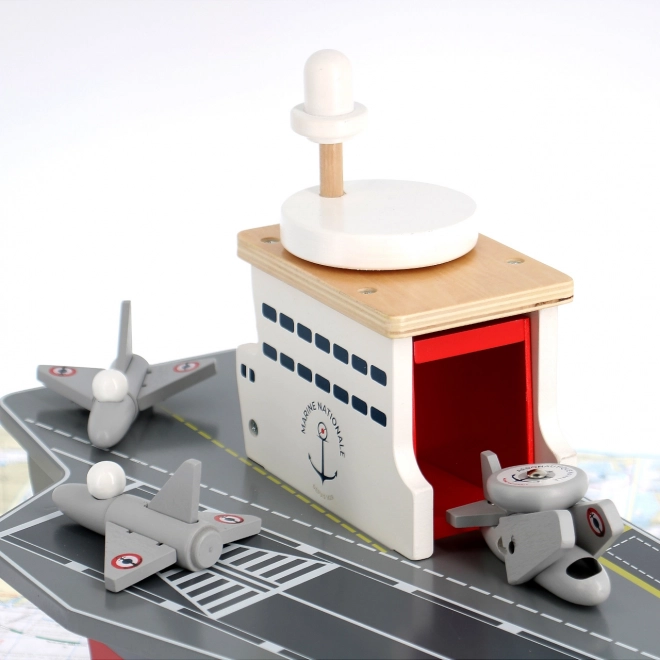 Wooden Aircraft Carrier with Accessories