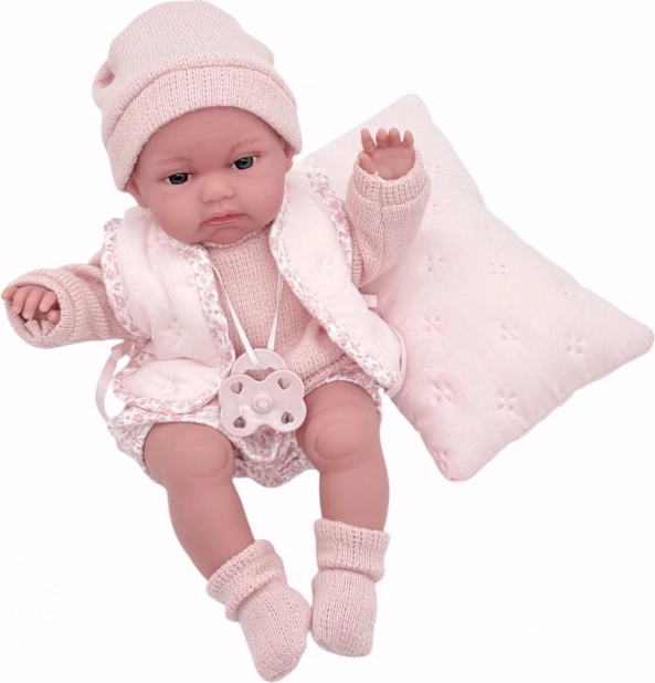 poupée bébé réaliste avec fonction de mouvement et corps en tissu doux 34 cm