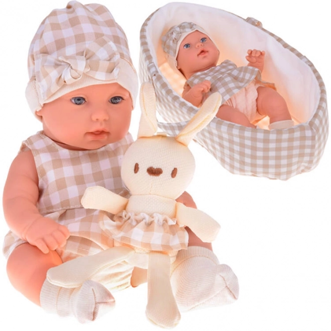 Realistic Newborn Doll with Rabbit Plush Toy