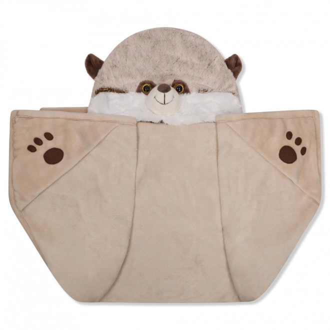 Cozy hooded blanket with animal and paw pockets