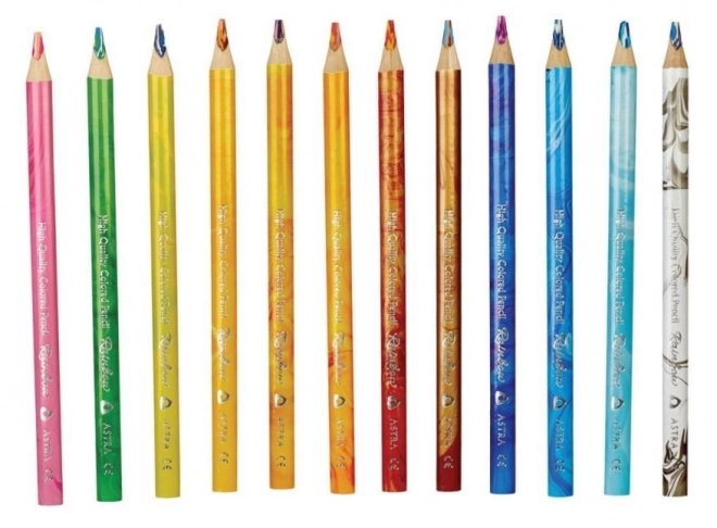 Astra Jumbo Rainbow Colored Pencils Set with Sharpener