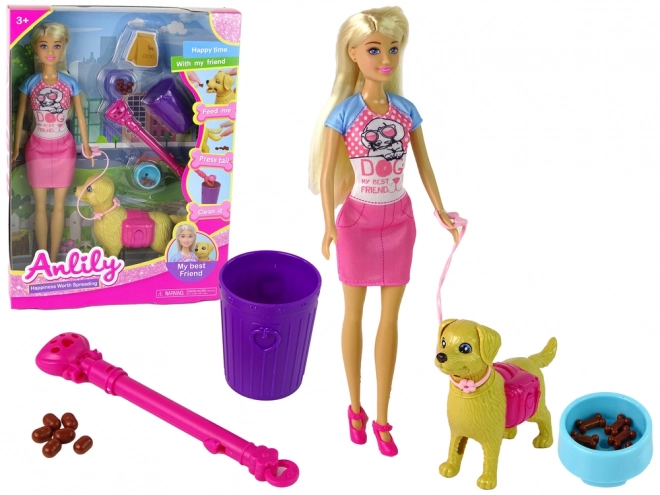 Doll and Puppy Play Set with Accessories