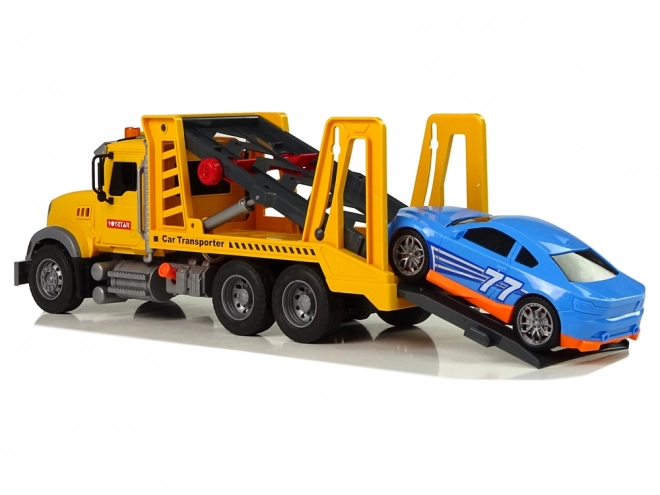 yellow rescue transport truck with sounds and lights