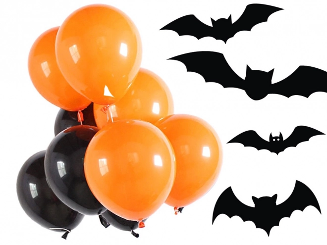 Halloween Balloons Set Black and Orange