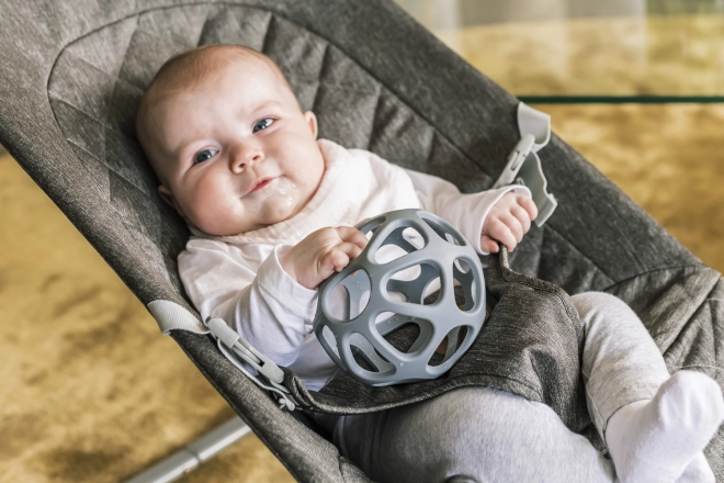 Silicone Teether Round Sand Beige