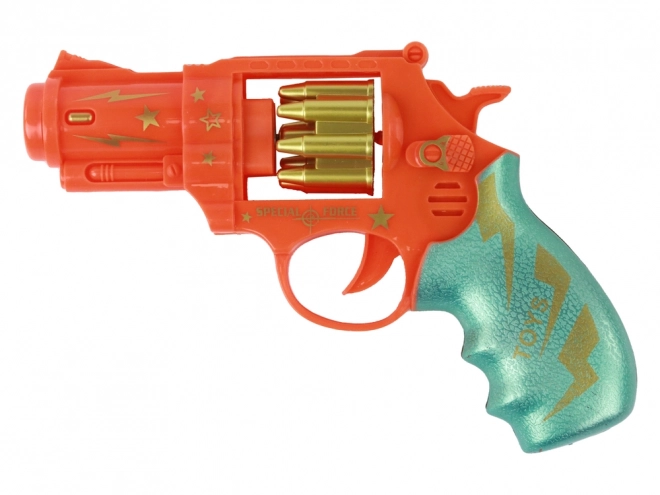 Orange Revolver Toy Gun with Sound and Light Effects