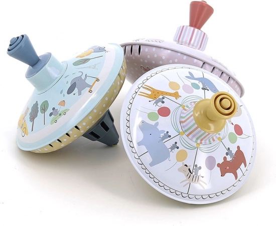 Metal Spinning Top with Illustrations by Sarah Betz
