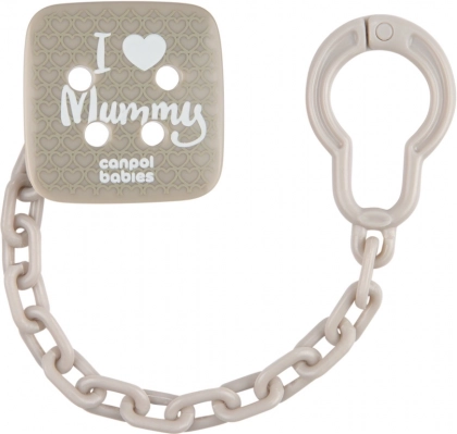 Canpol babies speenkoord I LOVE MUMMY, grijs