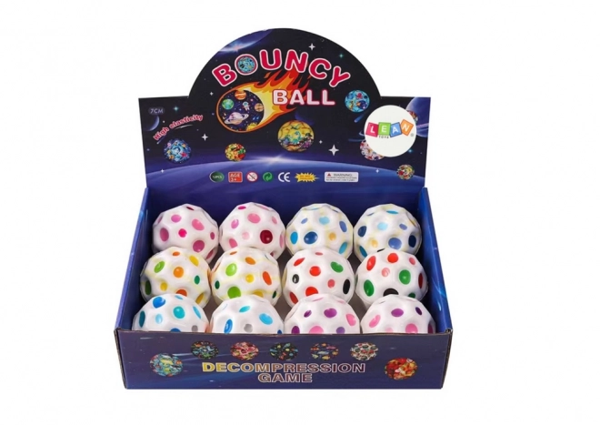 Cosmic Bouncing and Squeezing Ball with Indentations White 7cm