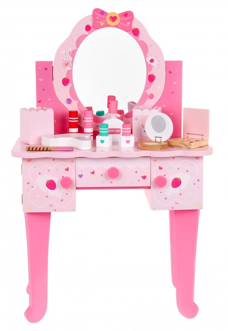 Wooden Vanity Set with Stool for Girls