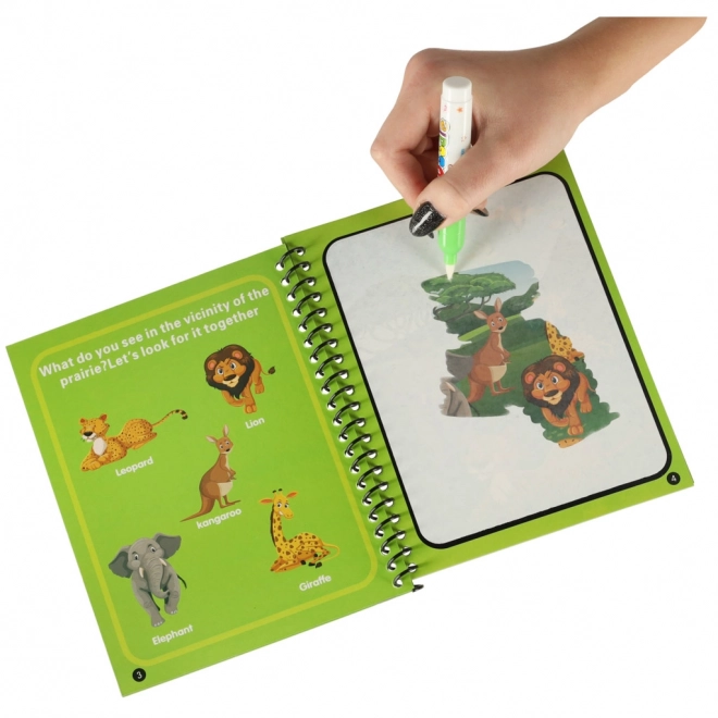 Green Safari Water Coloring Book with Marker