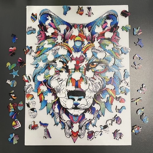 Wooden Animal Puzzle - Wolf