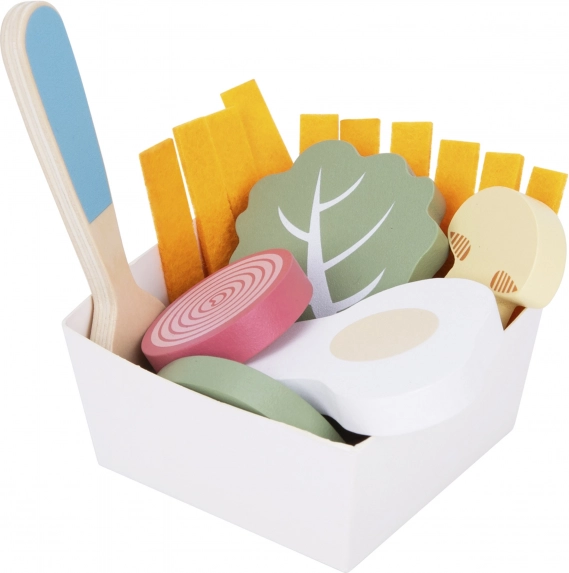 Set Colazione Woopie Green con Vassoio e Accessori in Legno Pastello
