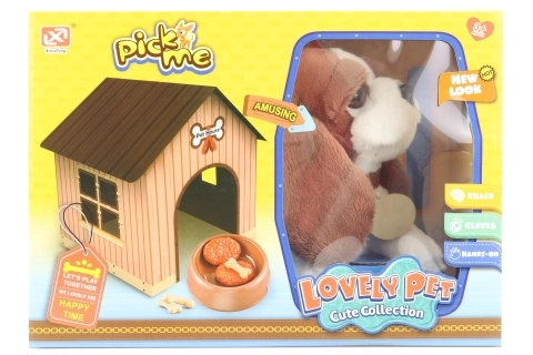 Plush Dog with Kennel and Accessories