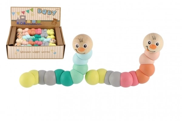 Colorful Wooden Worm Toy