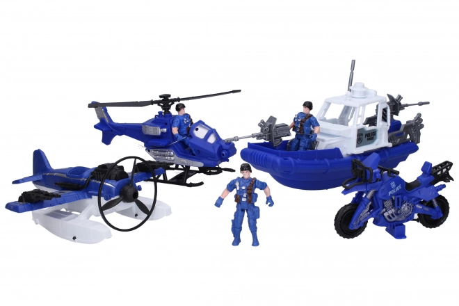 Police Boat Playset with Figures