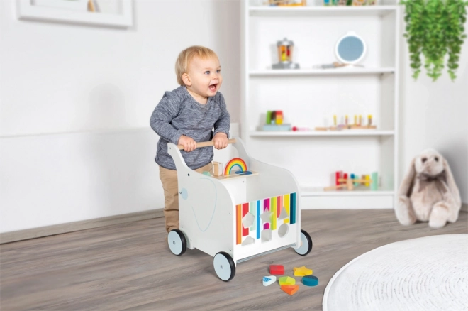 wooden walker toy box elephant