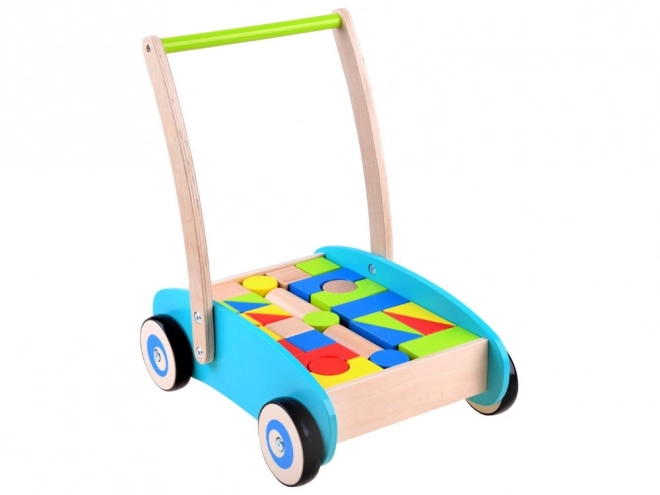 Wooden Push Walker with Blocks