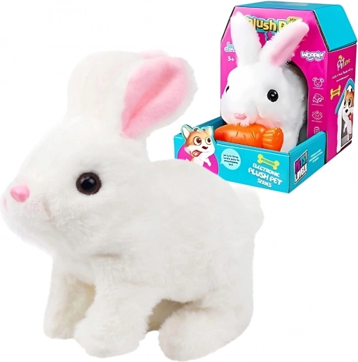 Interactive Plush Bunny with Carrot WOOPIE – White