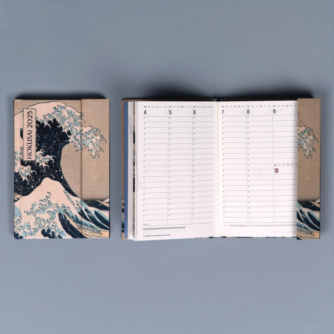 Weekly Magnet Diary with Katsushika Hokusai Design 2025