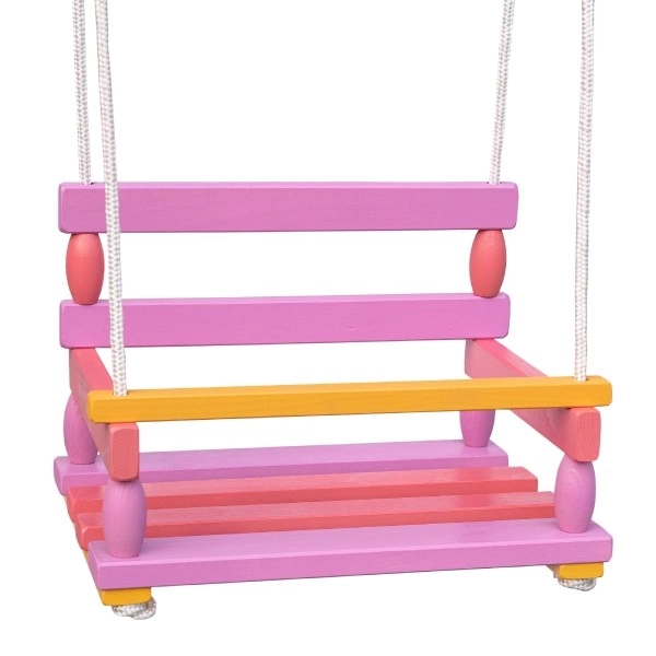 Wooden Swing Blue-Green – Pink