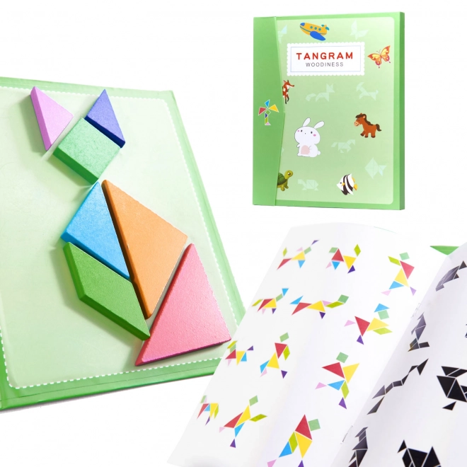 Magnetic Tangram Puzzle Book 3D Wooden Blocks