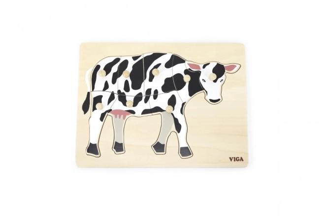 Wooden Montessori Puzzle - Cow