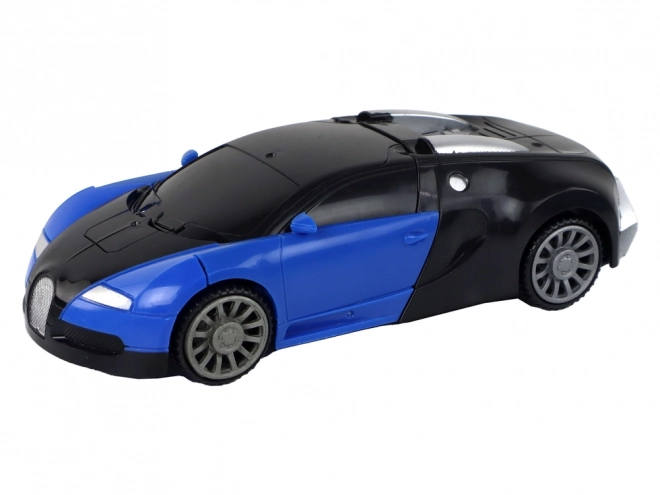 Blue 2-in-1 Car and Robot with Light Effects