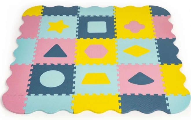 Foam Puzzle Play Mat Pastel Shapes with Borders